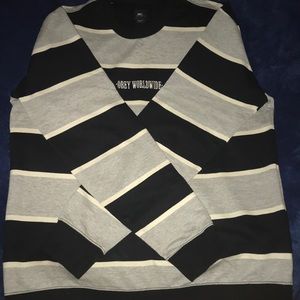 Obey Sweaters - Obey Worldwide Men's Striped Sweater Large Obey Sweaters - Obey Worldwide Men's Striped Sweater Large